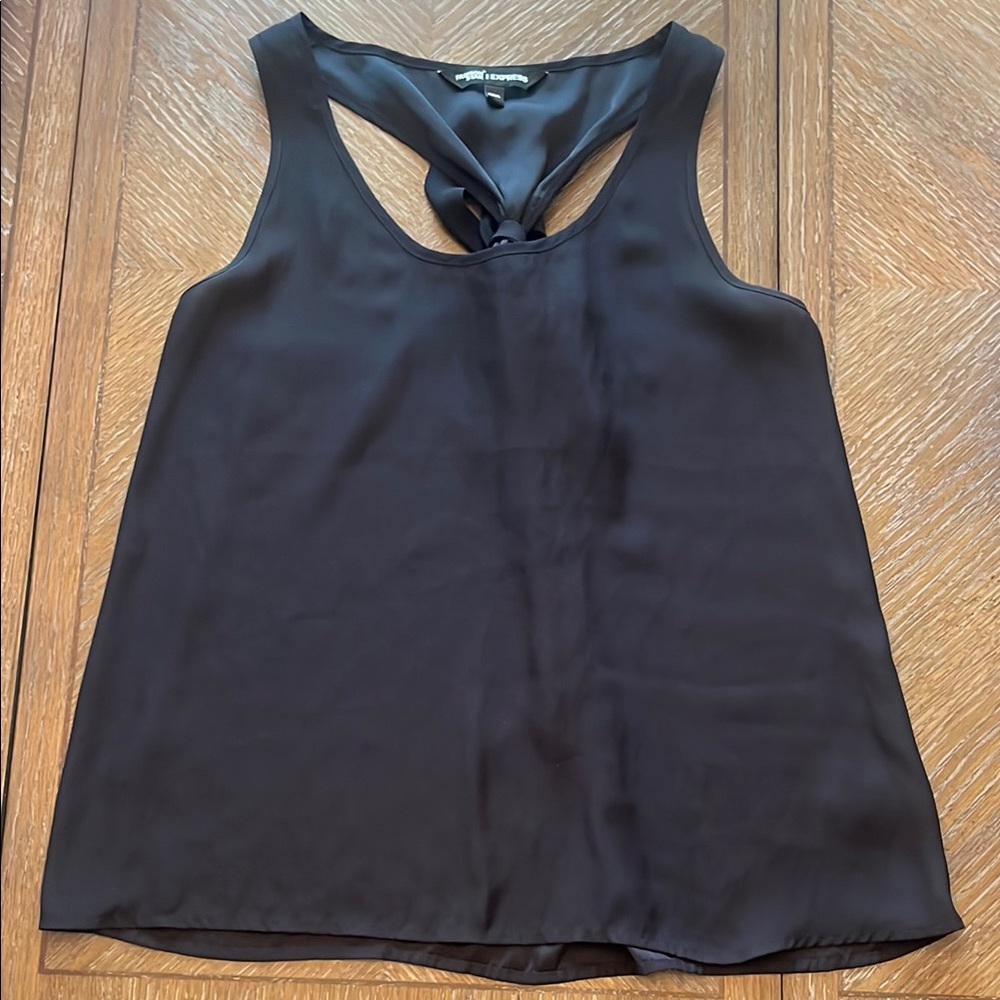 Express Black Sleeveless Tank Top with Elegant Racerback Bow
